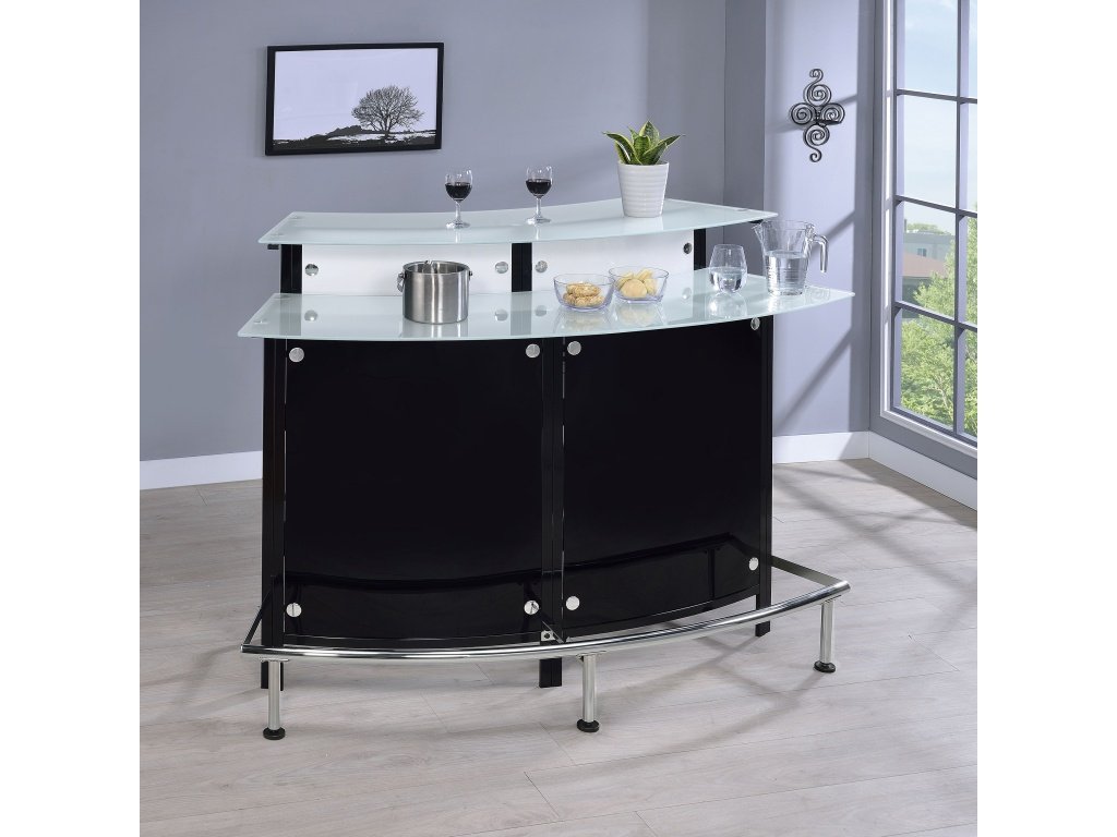 Keystone Glass Top Bar Unit Black