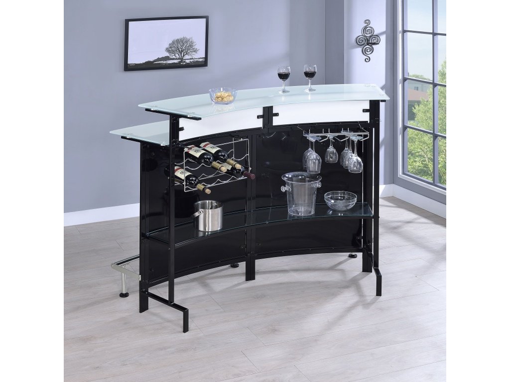 Keystone Glass Top Bar Unit Black