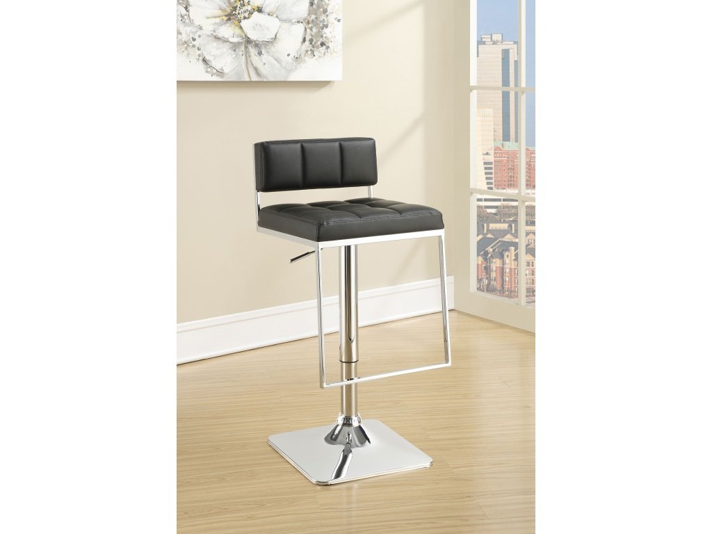 Alameda Adjustable Bar Stool Chrome And Black