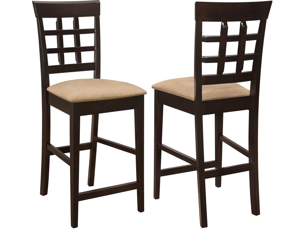 Gabriel Upholstered Counter Height Stools Cappuccino And Beige (Set Of 2)