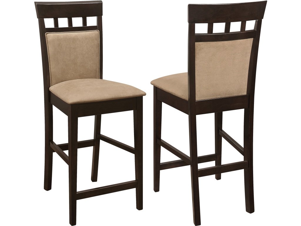 Gabriel Upholstered Counter Height Stools Cappuccino And Beige (Set Of 2)