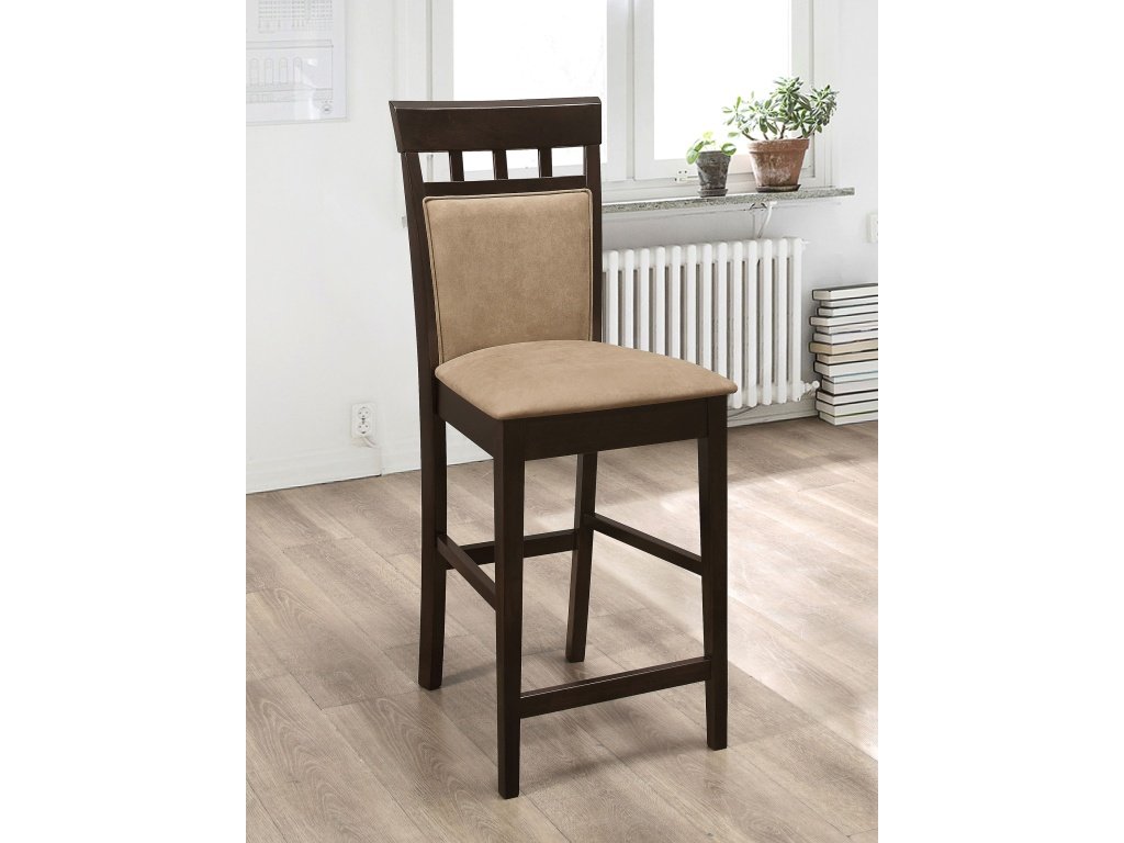 Gabriel Upholstered Counter Height Stools Cappuccino And Beige (Set Of 2)