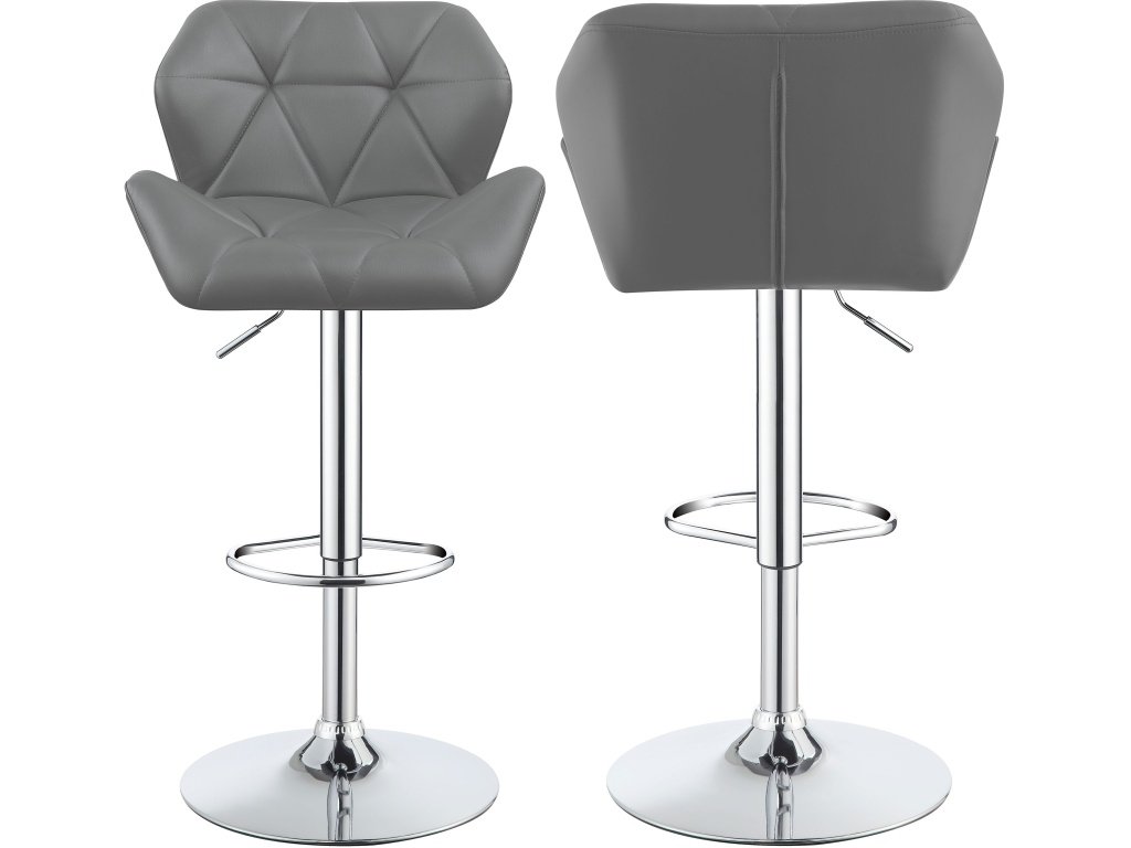 Berrington Adjustable Bar Stools Chrome And Grey (Set Of 2)