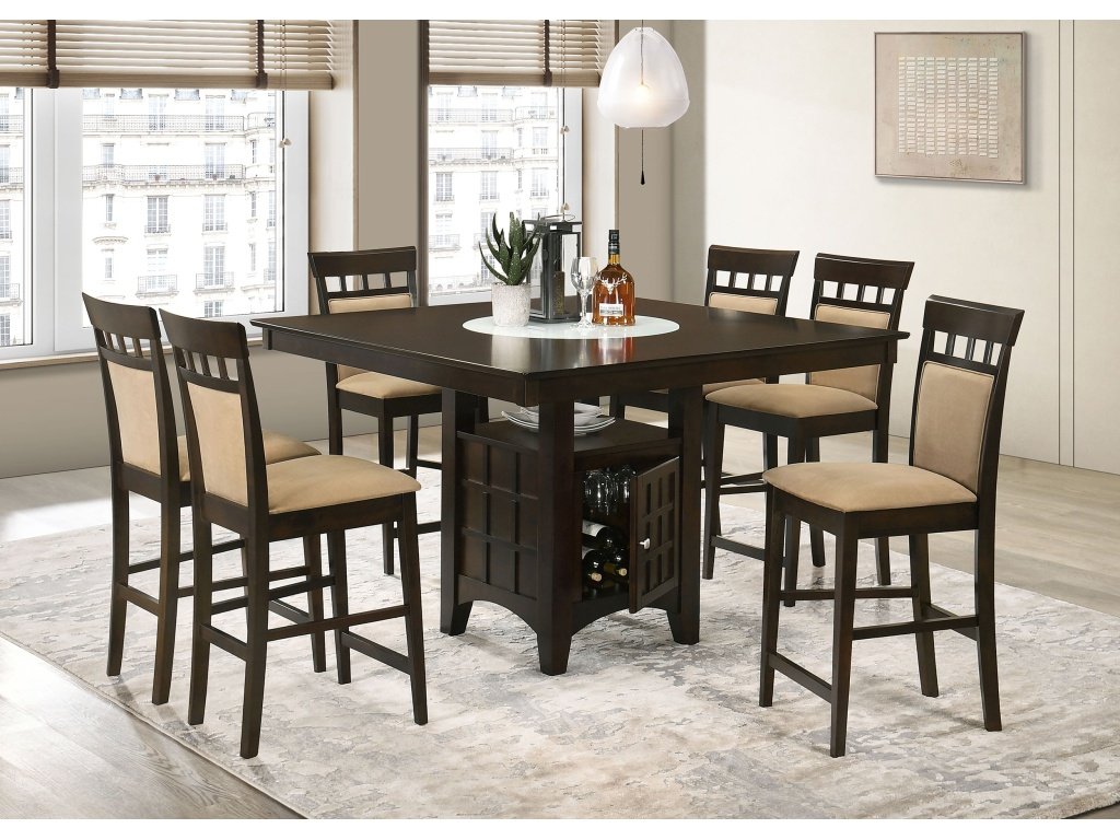 Gabriel 7-Piece Square Counter Height Dining Set Cappuccino