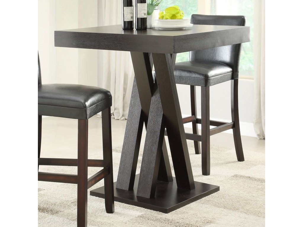 Freda Double X-Shaped Base Square Bar Table Cappuccino