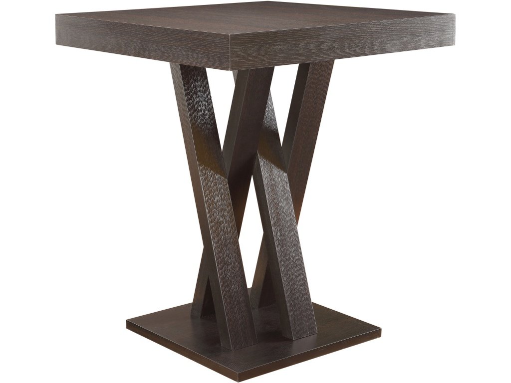 Freda Double X-Shaped Base Square Bar Table Cappuccino