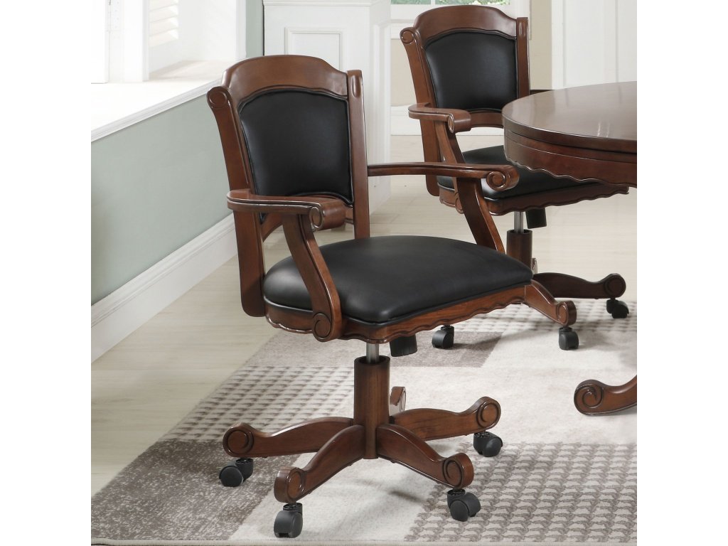 Turk Upholstered Swivel Dining And Game Chair Tobacco