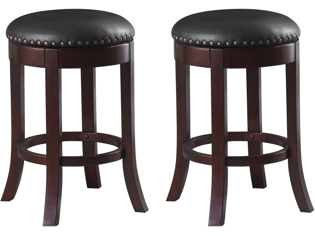 Aboushi Swivel Counter Height Stools With Upholstered Seat Brown (Set Of 2)