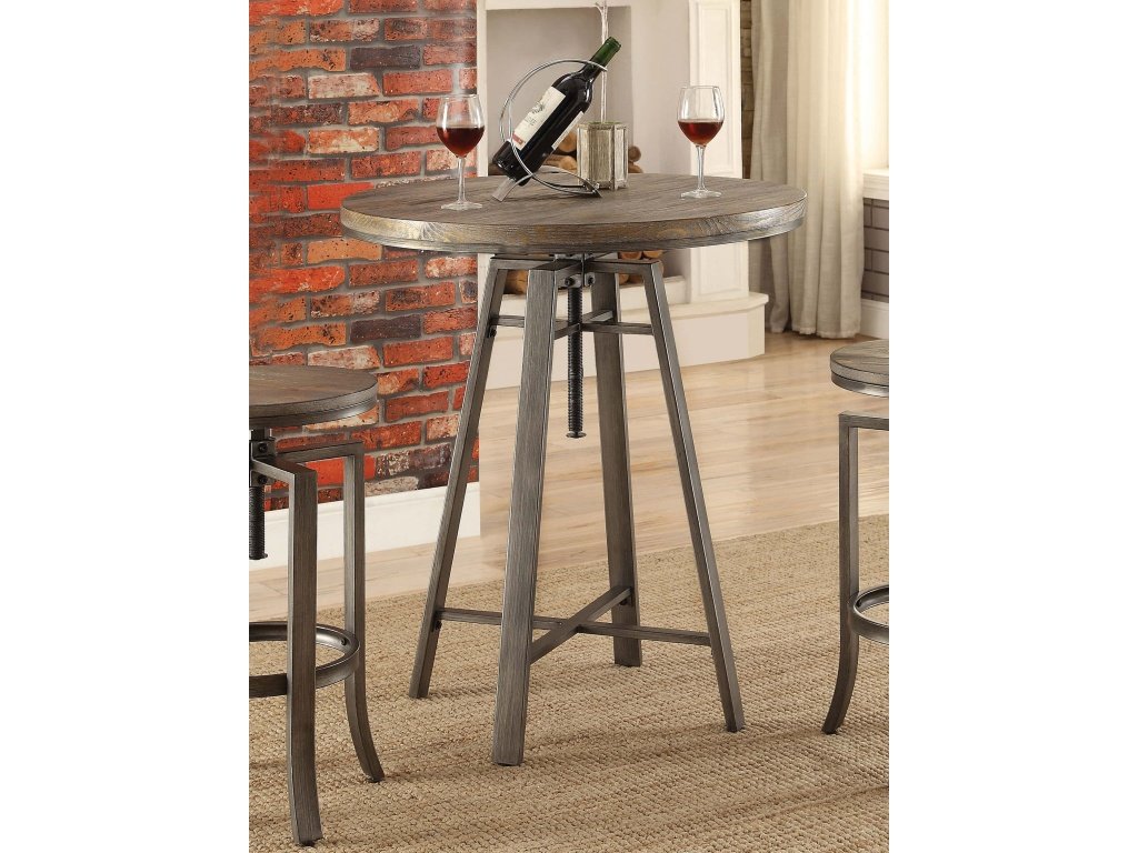 Bartlett Adjustable Swivel Bar Table Brushed Nutmeg