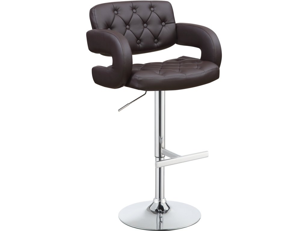 Brandi Adjustable Bar Stool Chrome And Brown