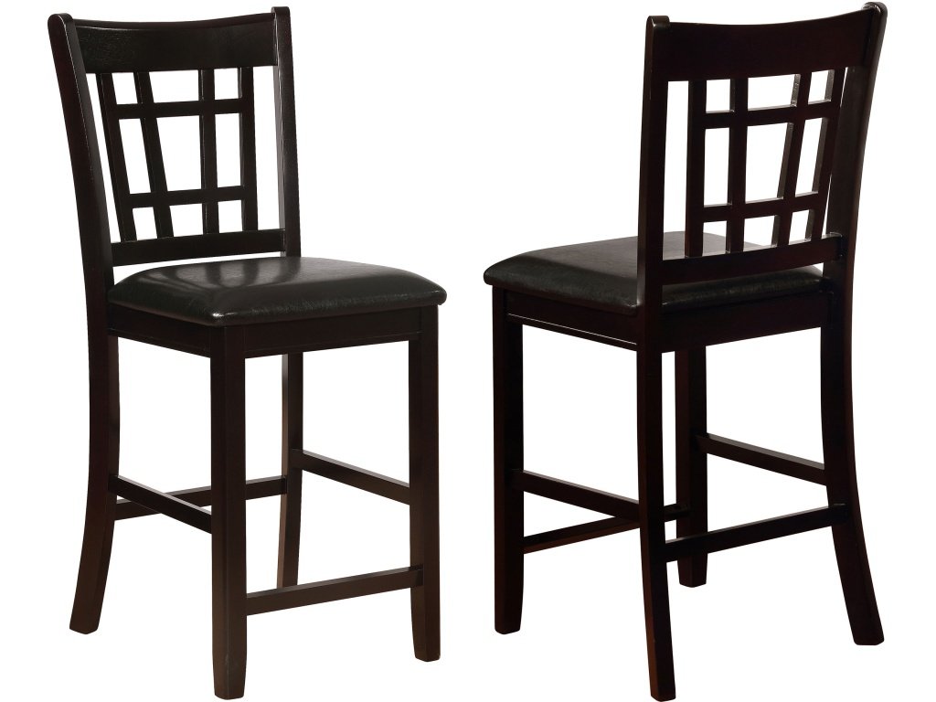 Lavon Wood Counter Chair Black And Espresso (Set Of 2)