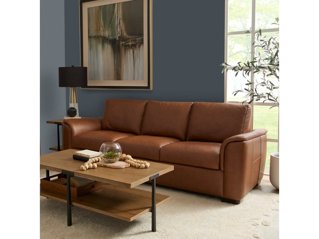 Henry Caramel Leather Sofa