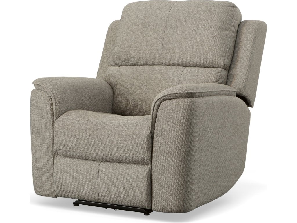 Henry Fog Fabric Power Recliner with Power Headrest & Lumbar