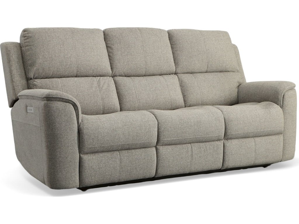 Henry Fog Fabric Power Reclining Sofa with Power Headrests & Lumbar