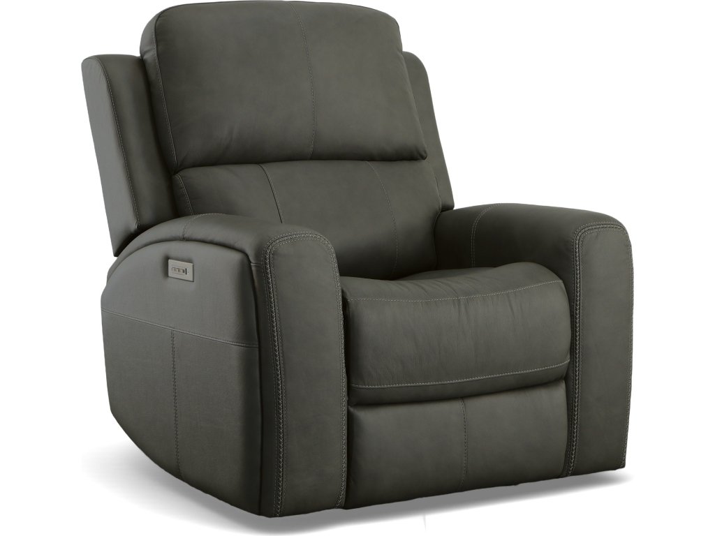 Linden Leather Power Recliner with Power Headrest & Lumbar