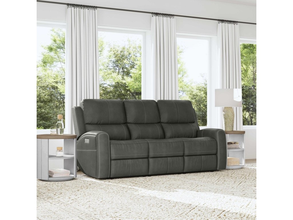 Linden Leather Power Reclining Sofa with Power Headrests & Lumbar