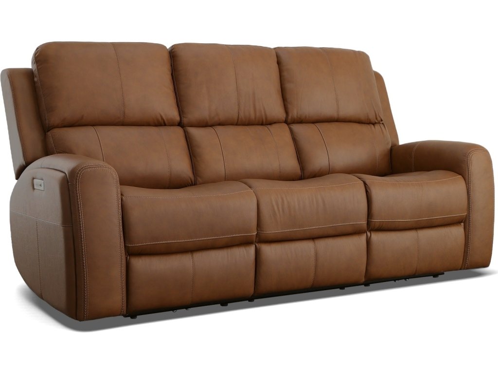 Linden Leather Power Reclining Sofa with Power Headrests & Lumbar