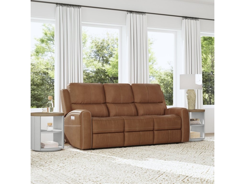 Linden Leather Power Reclining Sofa with Power Headrests & Lumbar