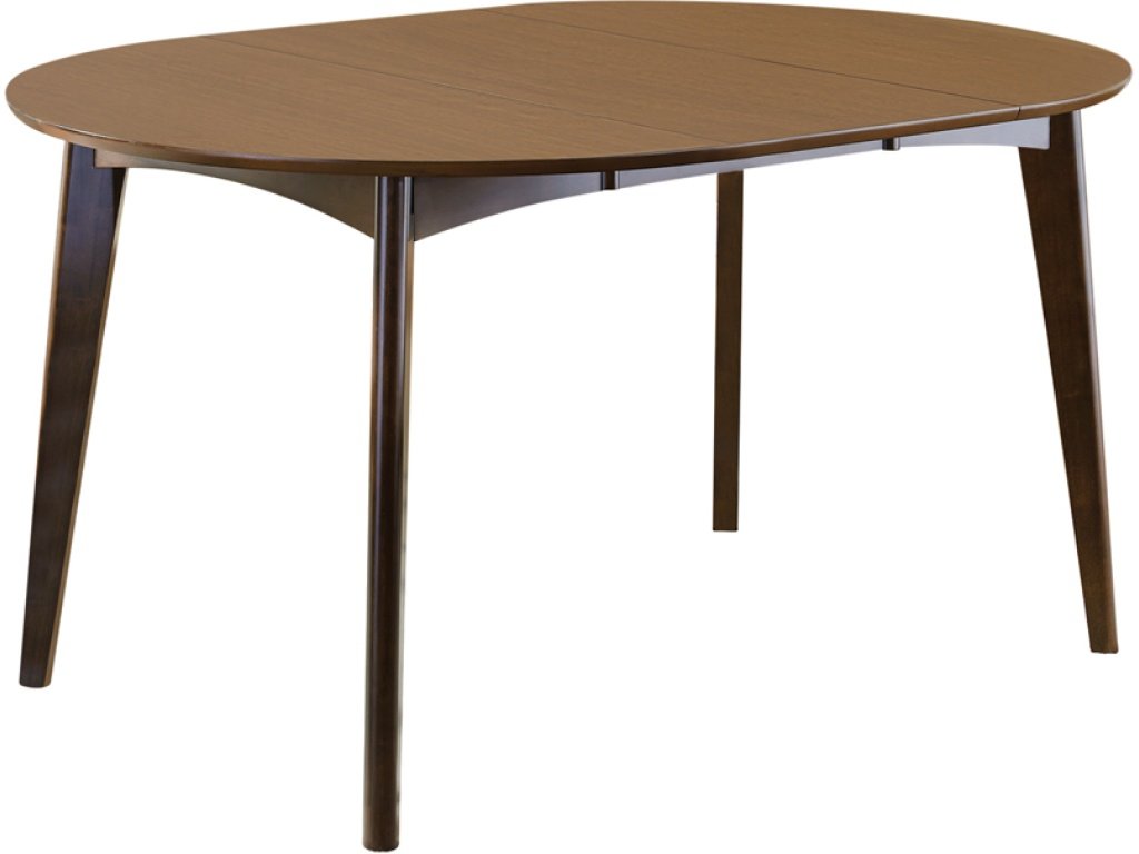 Jedda Oval 60-Inch Extension Leaf Dining Table Dark Walnut