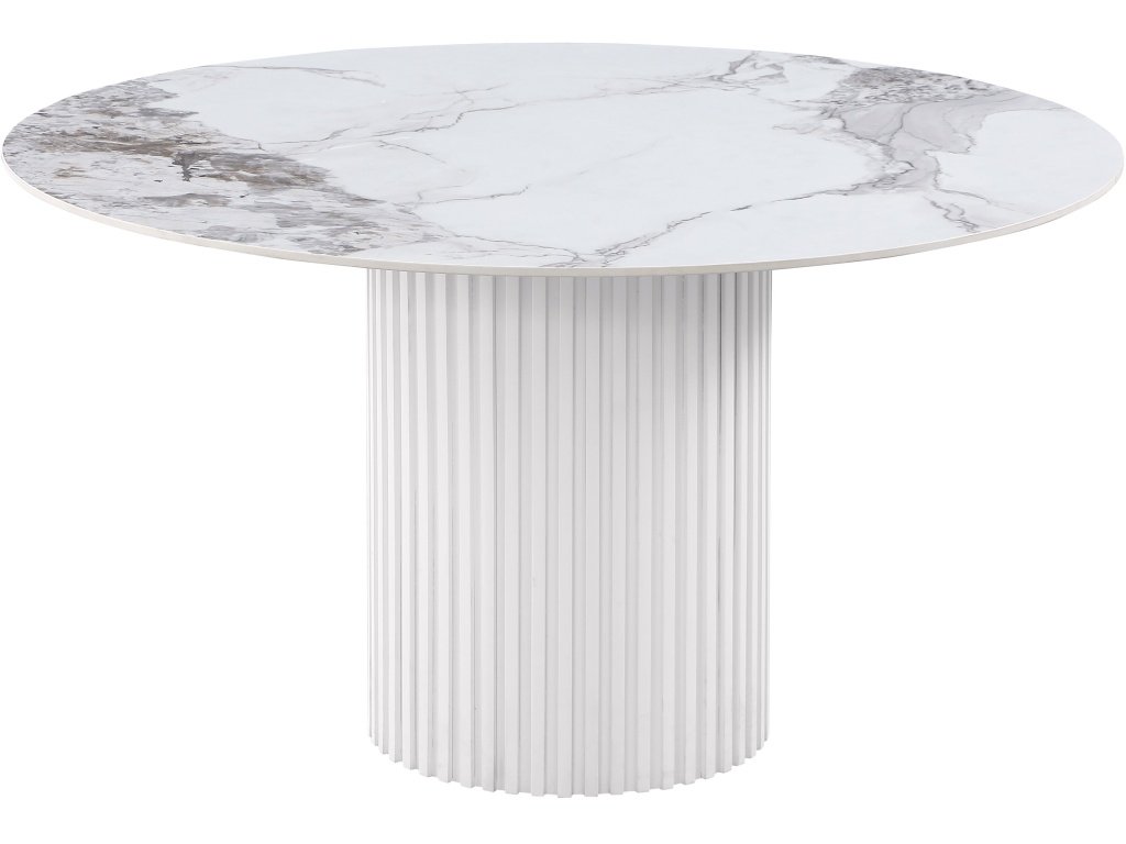 Acadia Round 53-Inch Sintered Stone Top Dining Table White