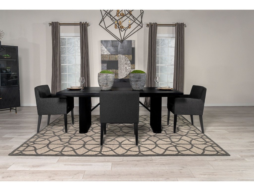 Catherine 5-Piece Rectangular Dining Table Set Black