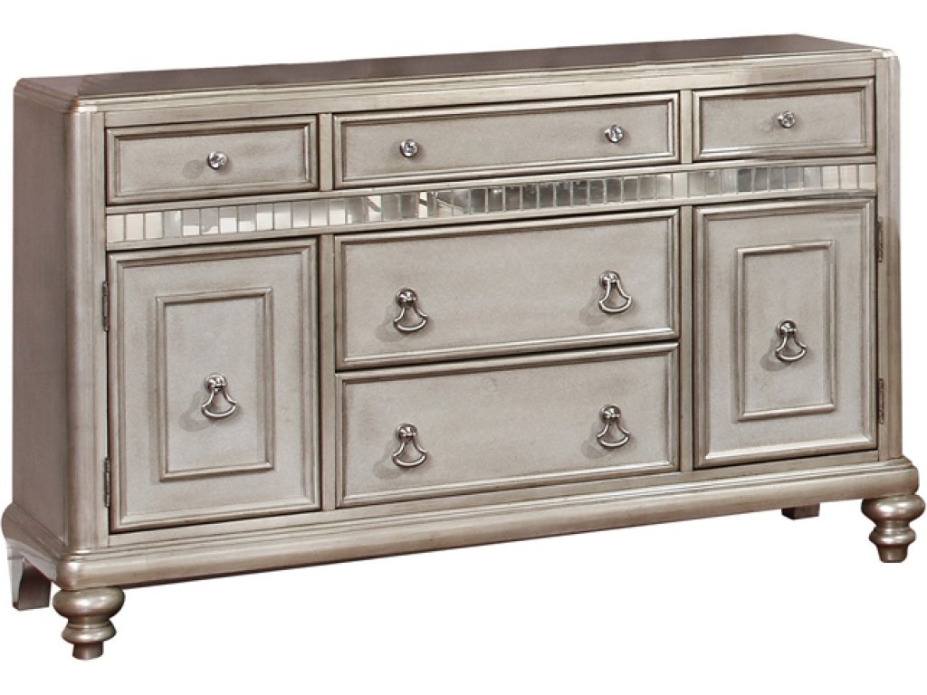 Bling Game Dining Sideboard Buffet Cabinet Metallic Platinum