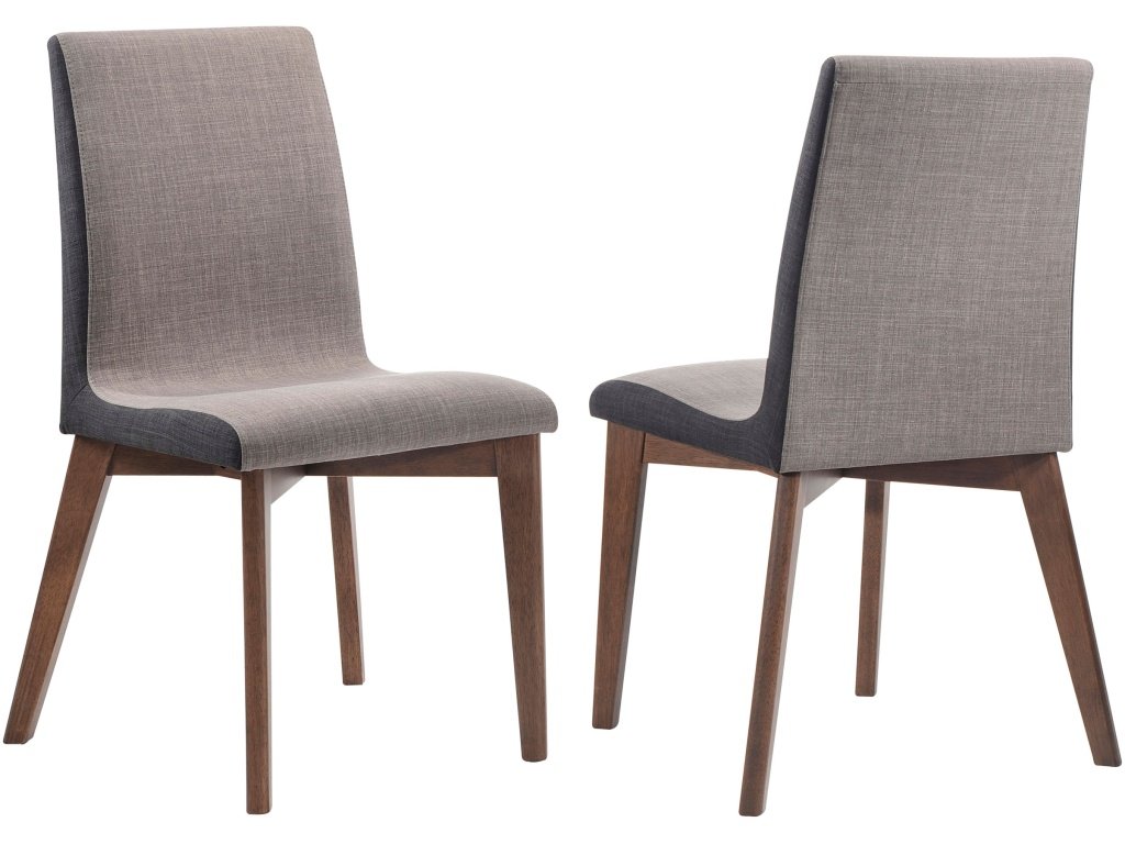 Redbridge Upholstered Side Chairs Grey And Natural Walnut (Set Of 2)