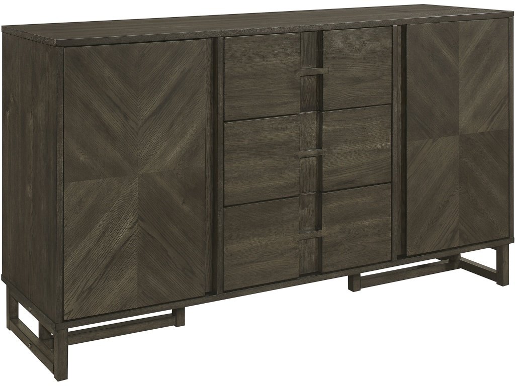 Kelly 3-Drawer Storage Dining Sideboard Buffet Dark Grey