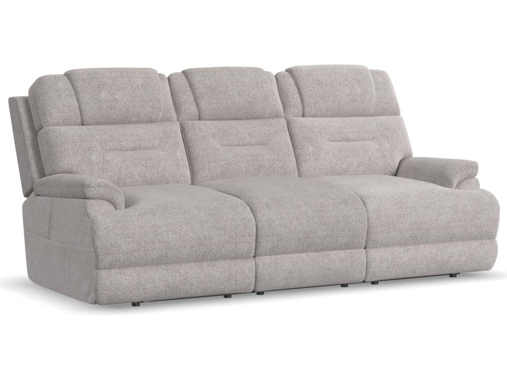 Zofa Dove Fabric Power Sleep Sofa with Power Headrests & Lumbar