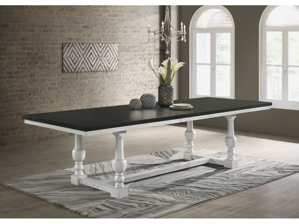 Aventine 112-Inch Extension Dining Table Vintage Charcoal