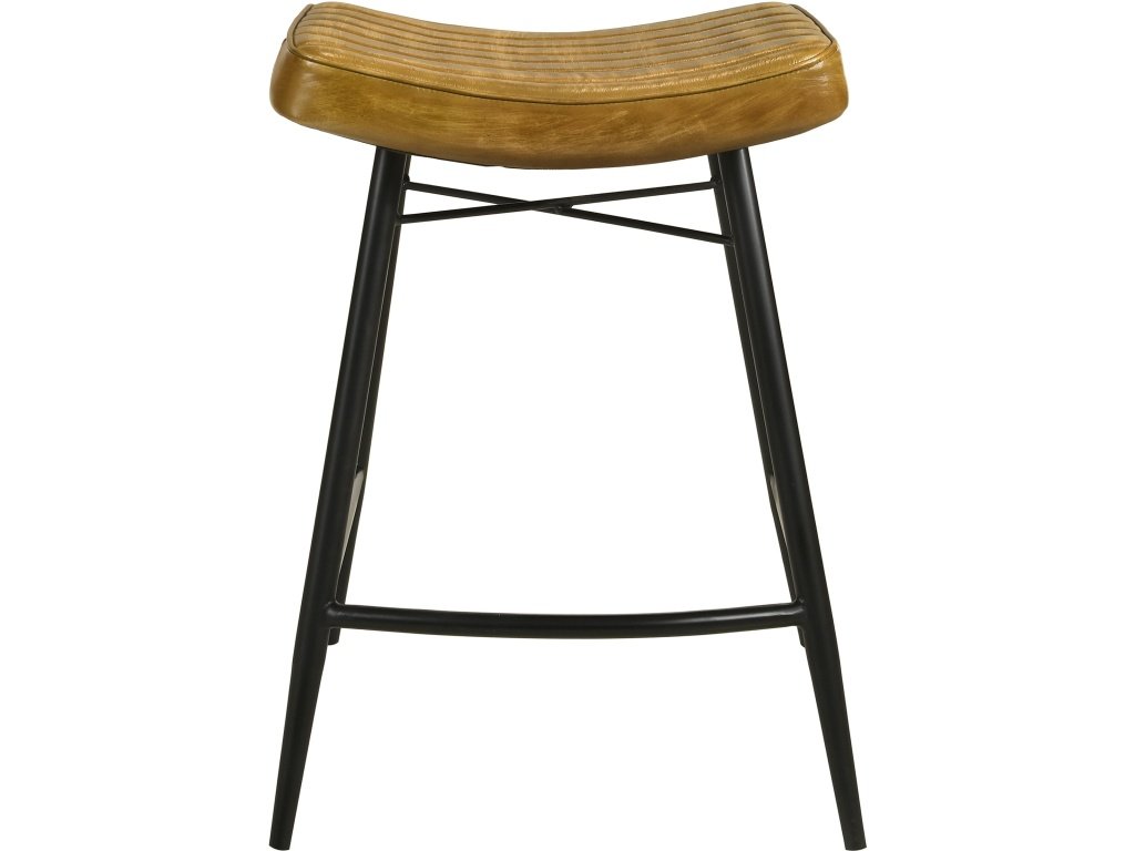 Bayu Leather Upholstered Counter Stool Camel (Set Of 2)