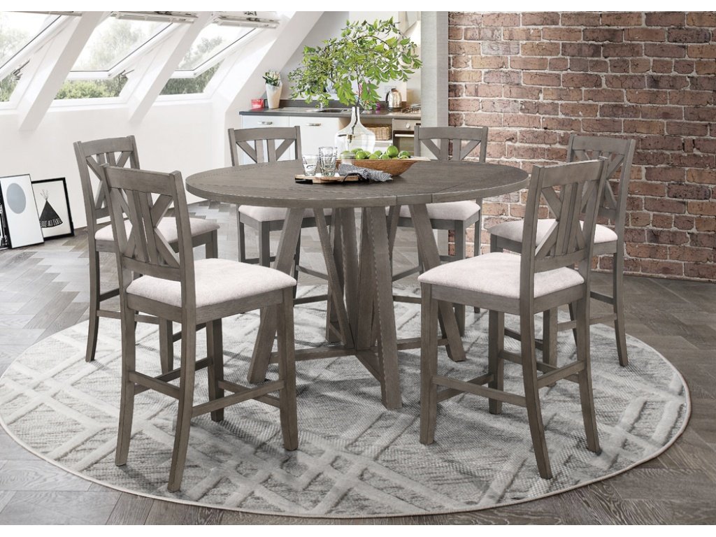 Athens 5-Piece Counter Height Dining Set Barn Grey