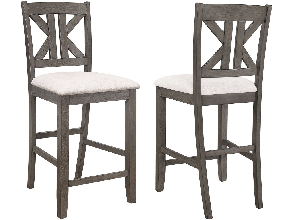 Athens Upholstered Seat Counter Height Stools Light Tan (Set Of 2)