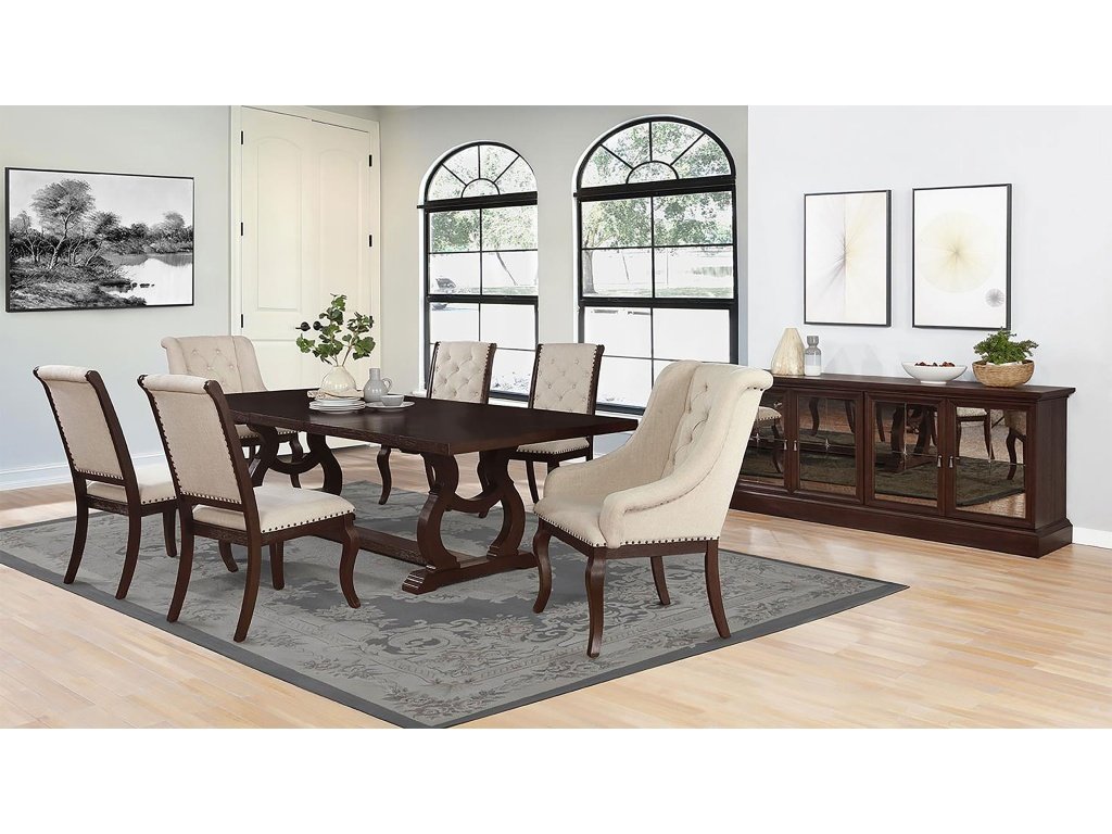 Brockway 7-Piece Extension Leaf Dining Set Antique Java