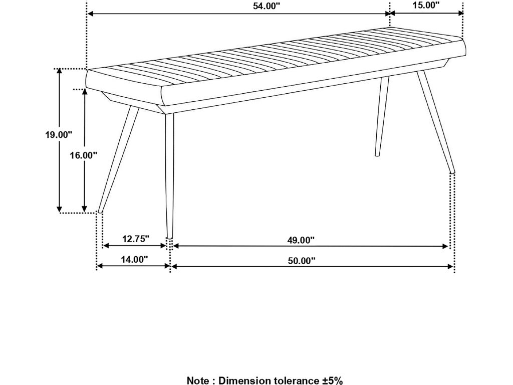 Partridge Cushion Bench Espresso And Black