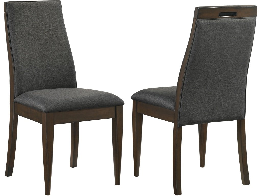 Wes Upholstered Side Chair (Set Of 2) Grey And Dark Walnut