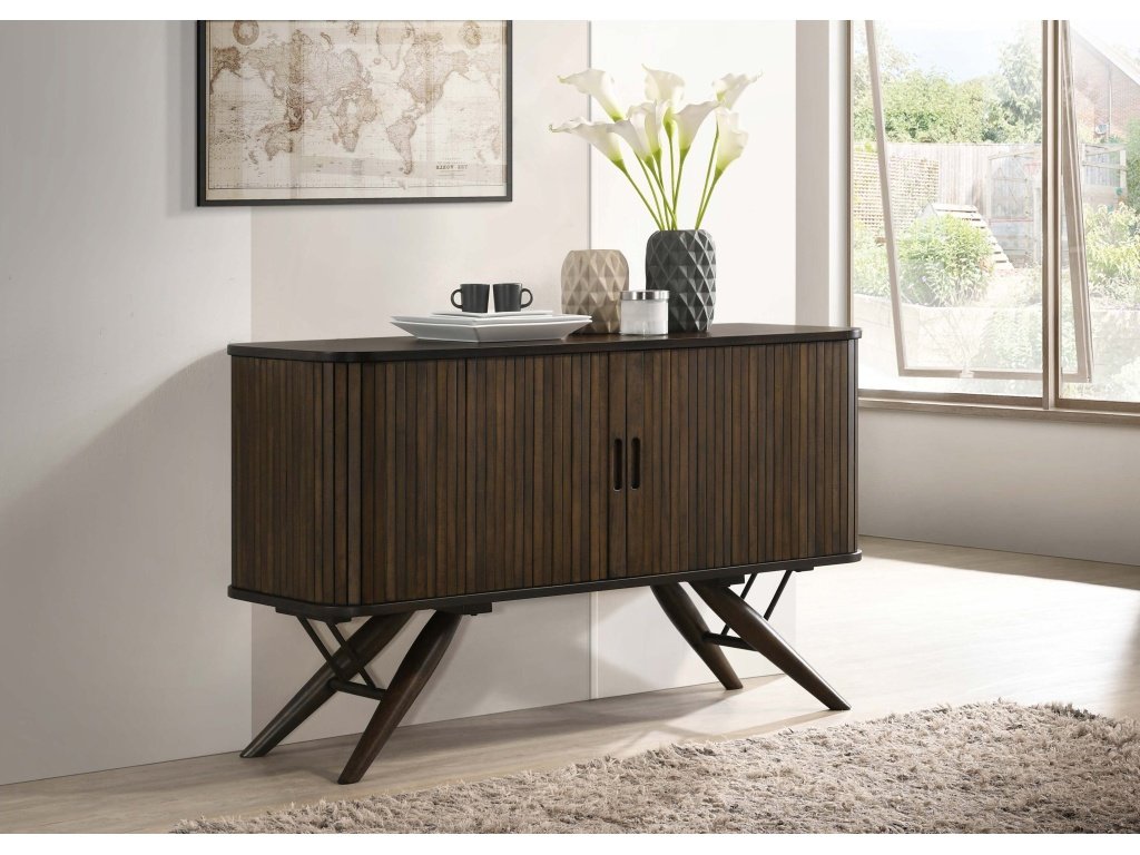 Wes 2-Door Rectangular Server Dark Walnut