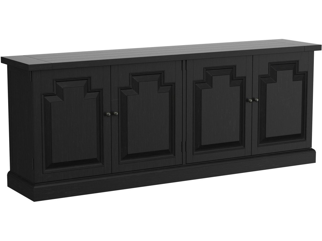 Florence 4-Door Dining Sideboard Buffet Distressed Black