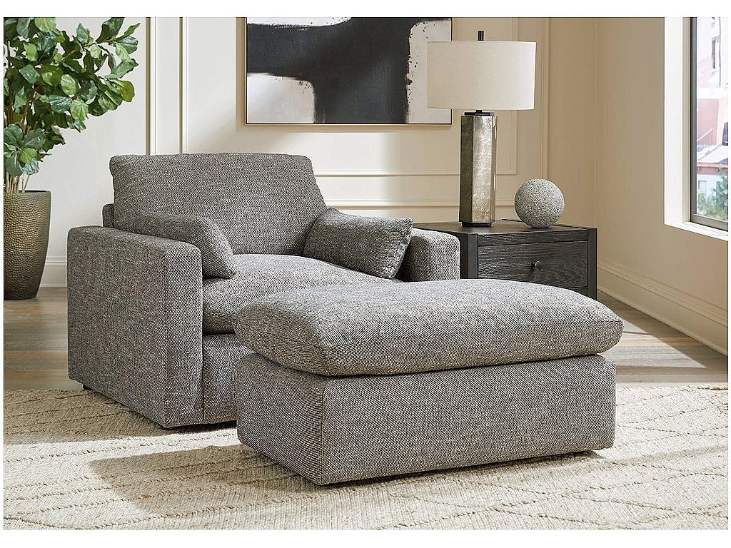 Dramatic Oversized Chair and Ottoman