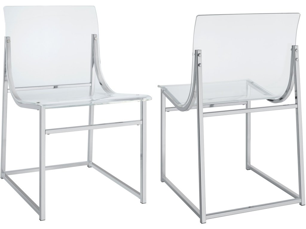 Adino Acrylic Dining Side Chair Clear And Chrome (Set Of 2)