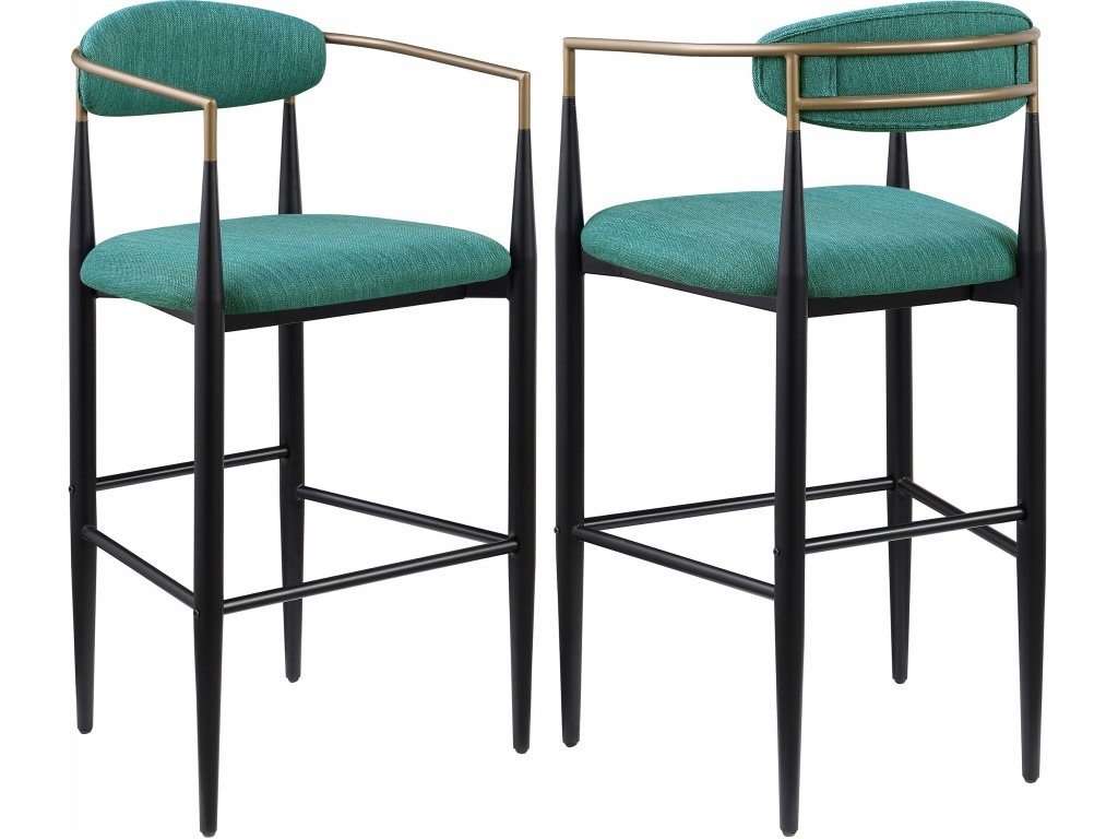 Tina Fabric Upholstered Bar Chair Green (Set Of 2)