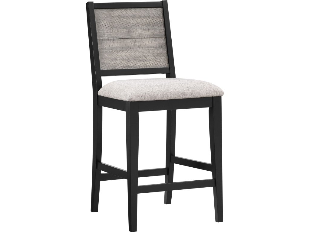 Elodie Wood Counter Chair Grey And Black (Set Of 2)