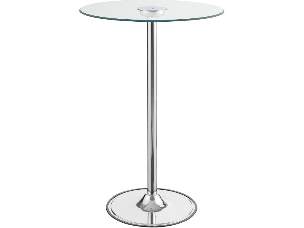 Thea Round 28-Inch Glass Top LED Bistro Bar Table Chrome