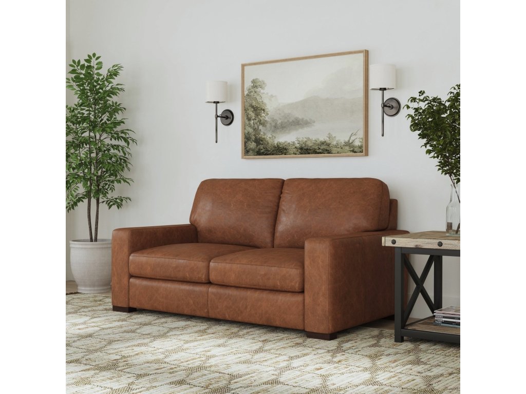 Endurance Chestnut Leather Loveseat