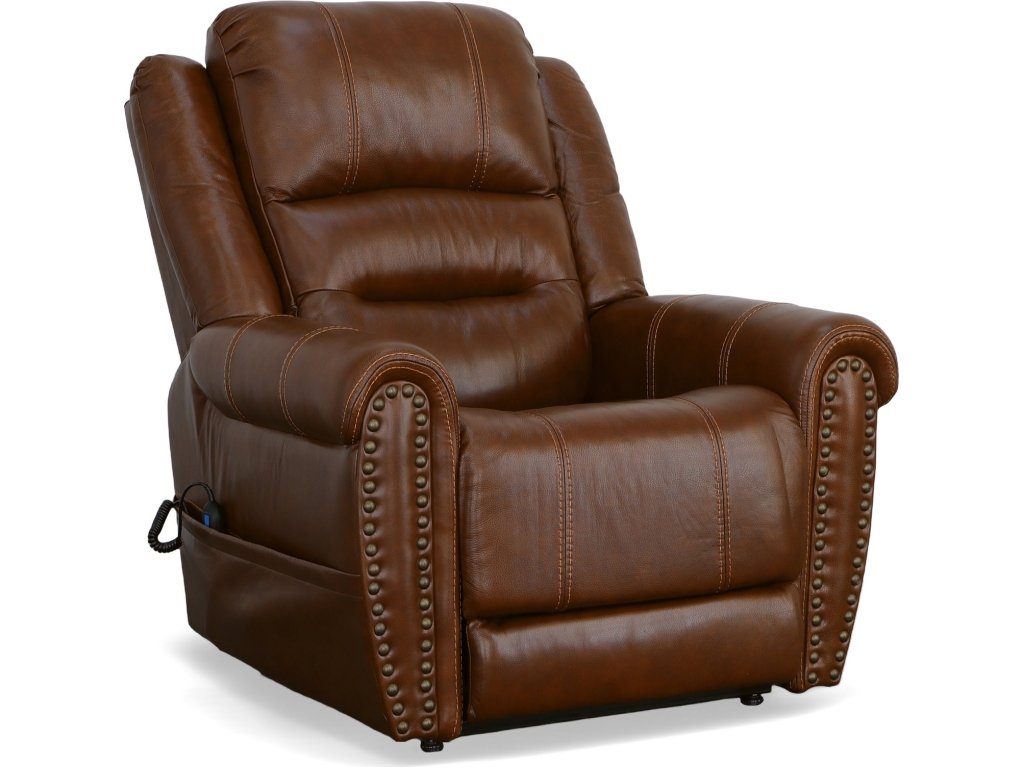 Oscar Grizzly Leather Power Lift Recliner with Right-Hand Control & Power Headrest