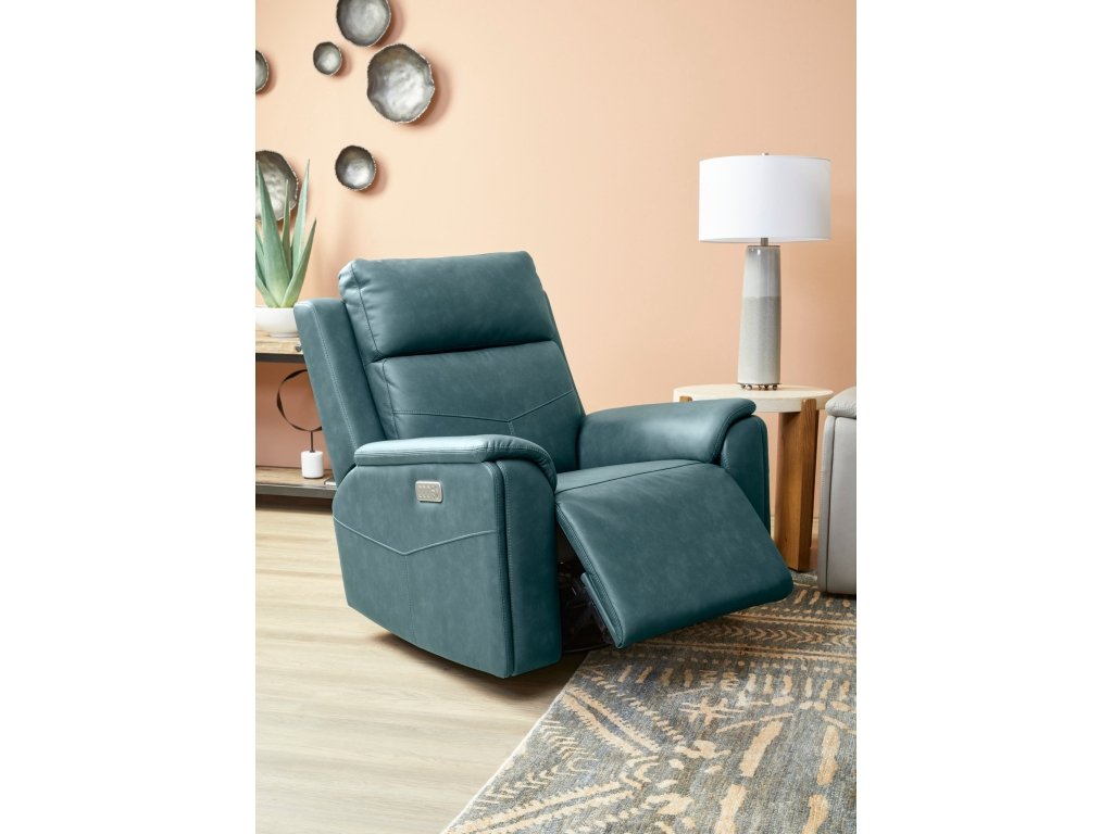 Vernon Admiral Fabric Power Swivel Gliding Recliner with Power Headrest, Lumbar, Heat & Massage