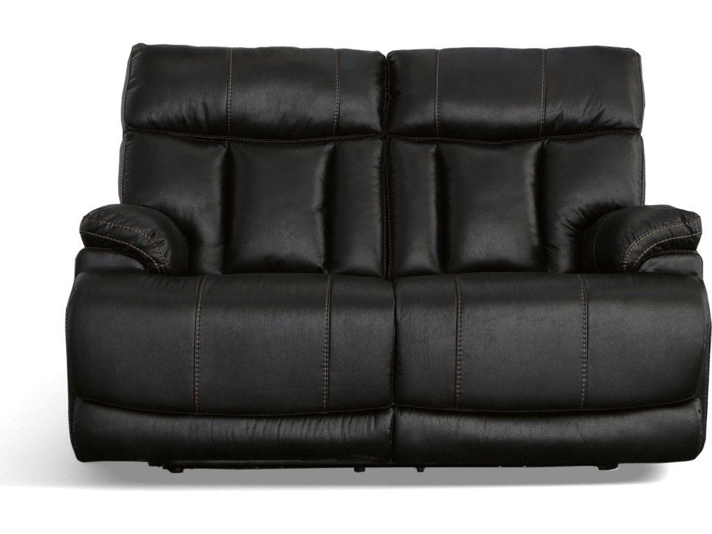 Clive Peppercorn Fabric Power Reclining Loveseat with Power Headrests & Lumbar