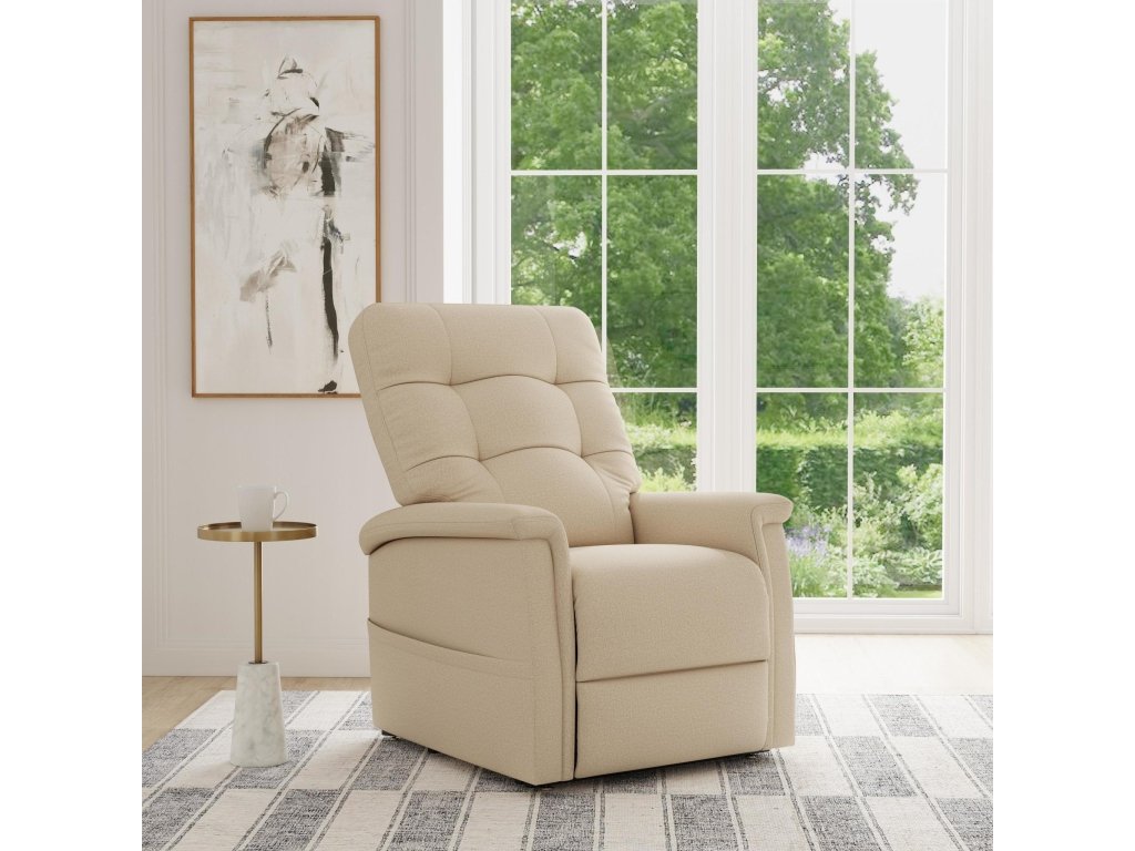 Diana Tan Fabric Power Lift Recliner