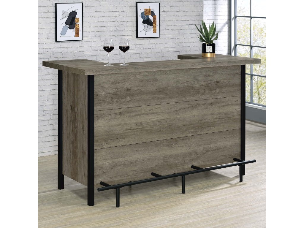 Bellemore Freestanding Home Bar Wine Cabinet Grey Driftwood