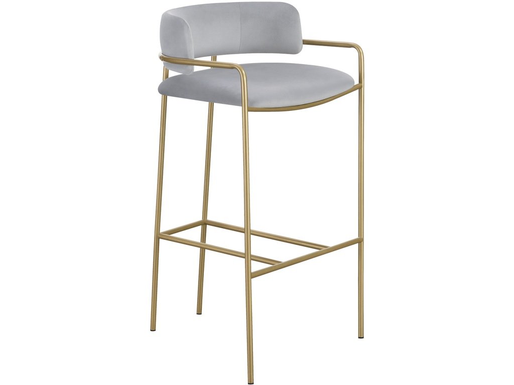 Comstock Upholstered Low Back Stool Grey And Gold